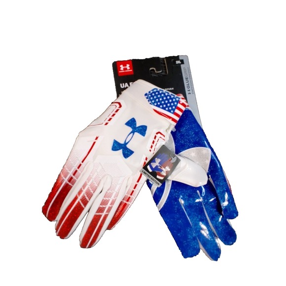 Under Armour Other - UA Under Armour F6 Football Gloves Glue Grip Size 2XL Stars & Stripes Skill